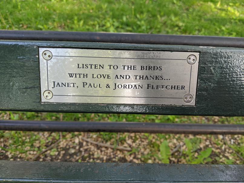 I saw this bench in Central Park