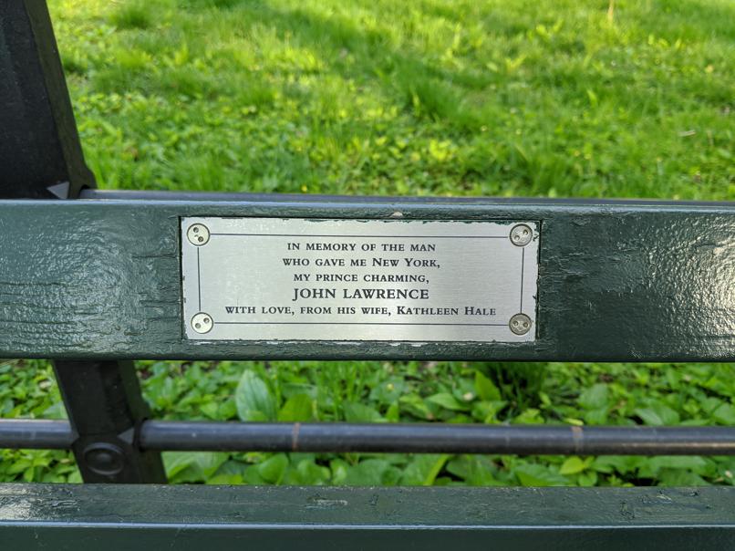 I saw this bench in Central Park