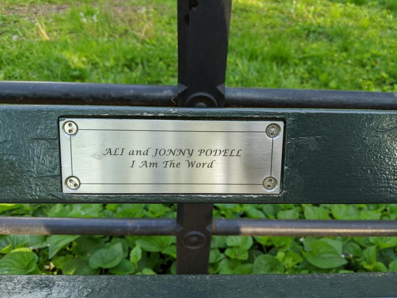 I saw this bench in Central Park