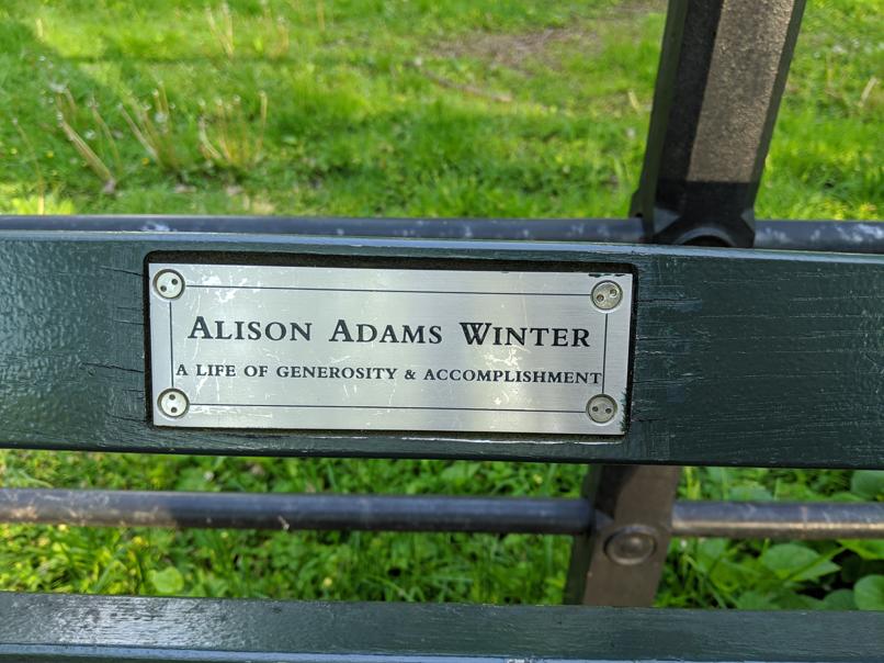 I saw this bench in Central Park