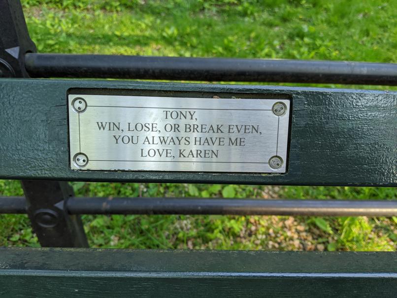 I saw this bench in Central Park