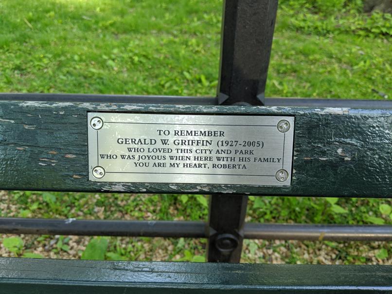 I saw this bench in Central Park