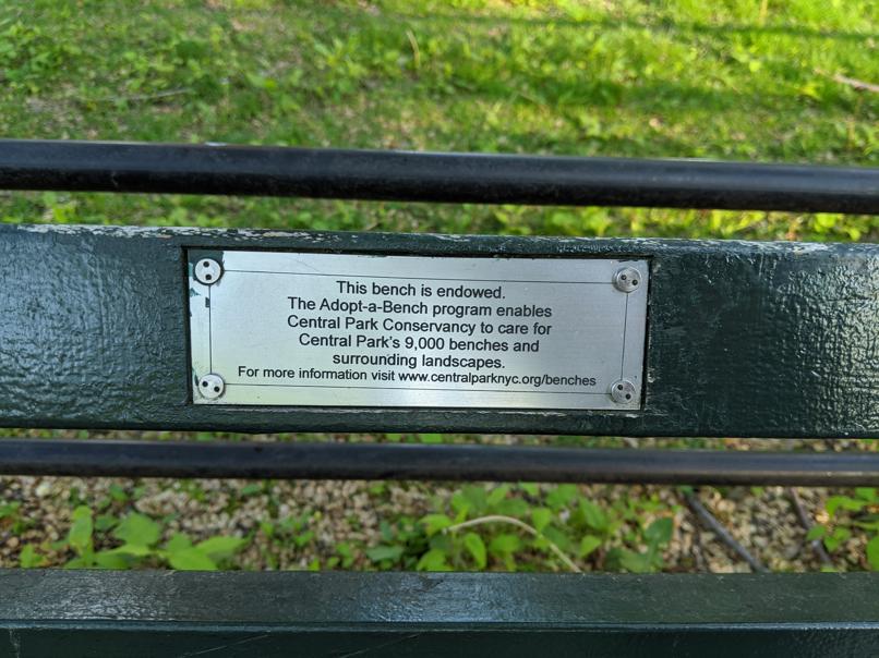 I saw this bench in Central Park