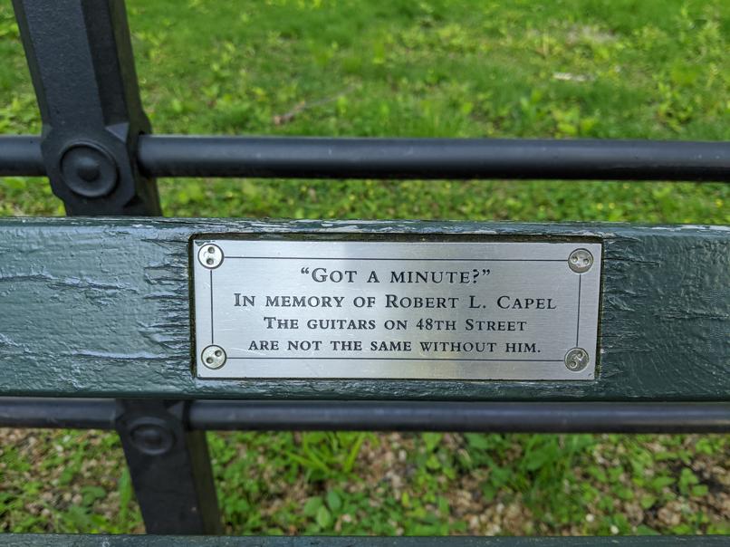 I saw this bench in Central Park