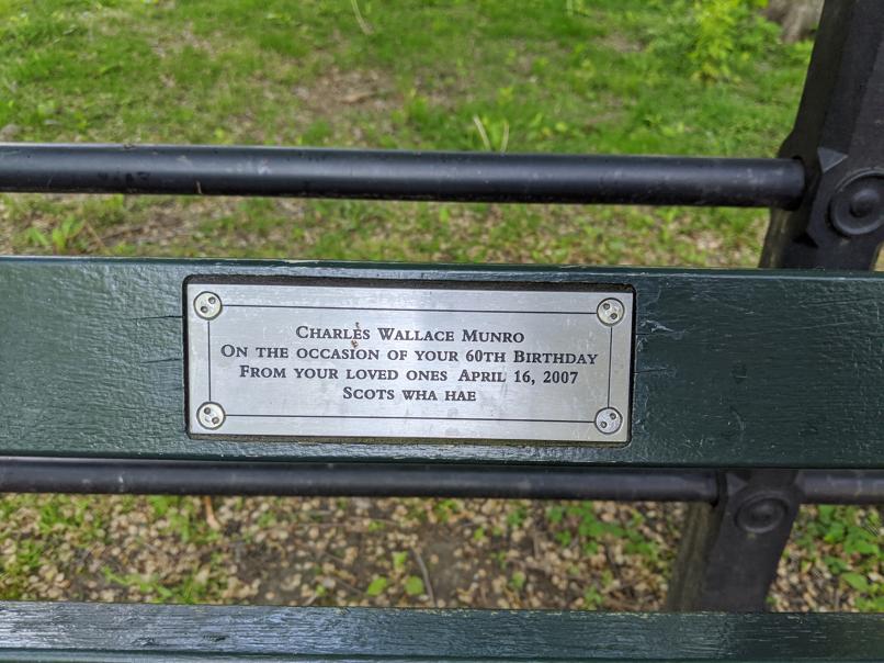 I saw this bench in Central Park