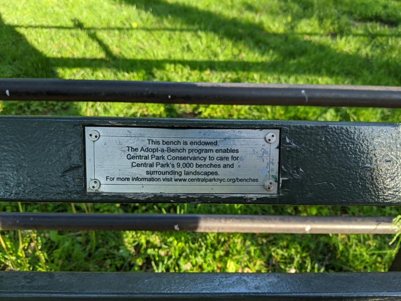 I saw this bench in Central Park