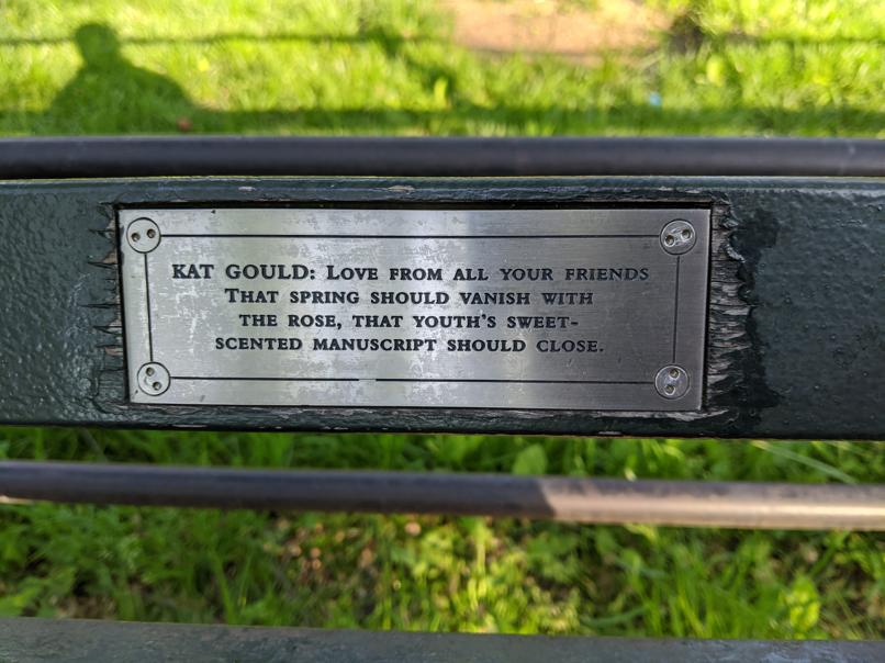 I saw this bench in Central Park