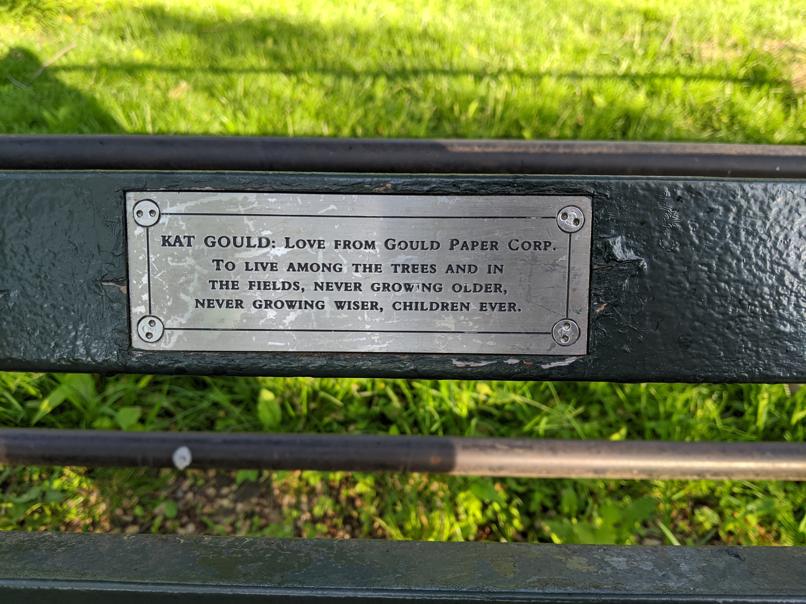 I saw this bench in Central Park