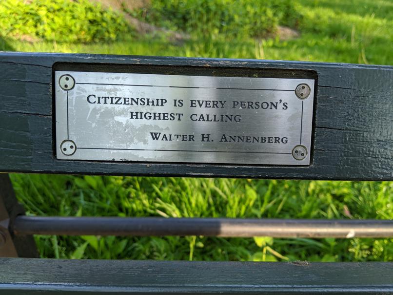 I saw this bench in Central Park