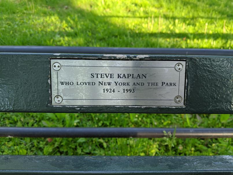 I saw this bench in Central Park