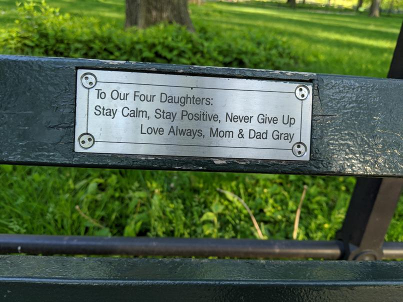 I saw this bench in Central Park