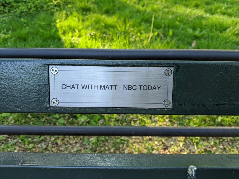 I saw this bench in Central Park