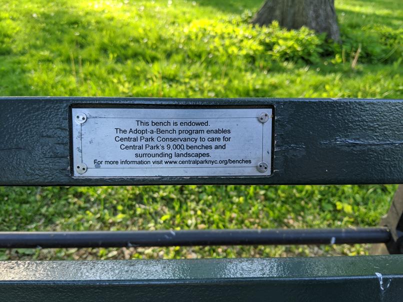 I saw this bench in Central Park