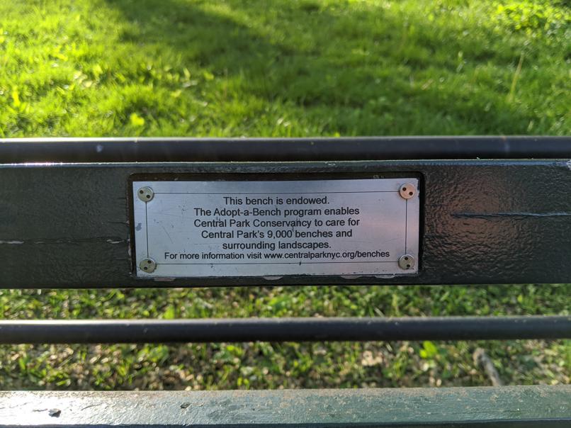 I saw this bench in Central Park