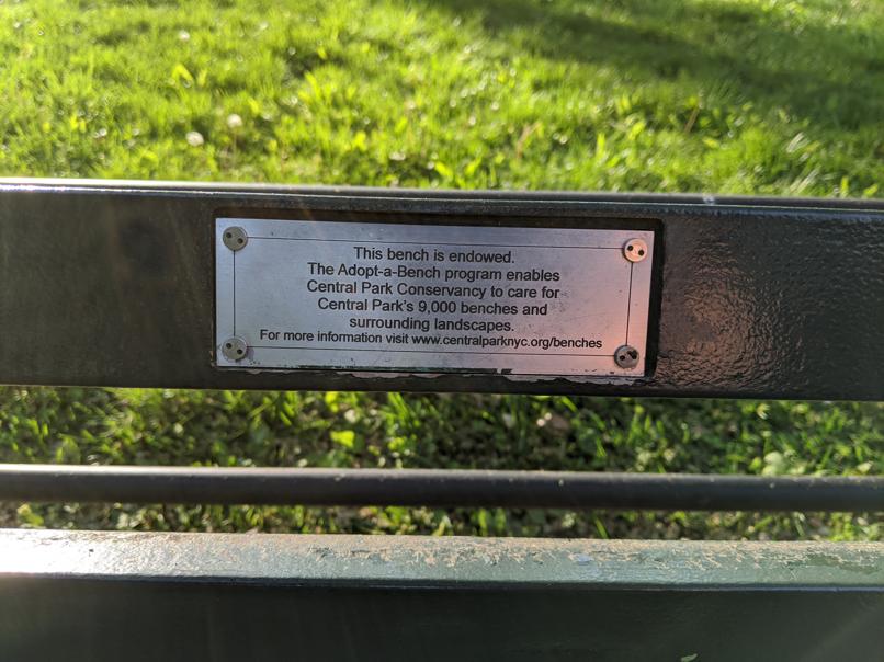 I saw this bench in Central Park