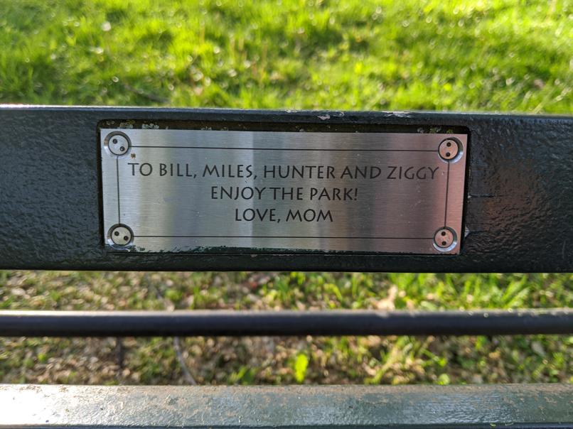 I saw this bench in Central Park