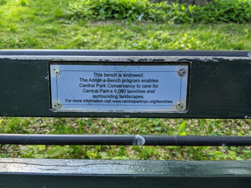 I saw this bench in Central Park