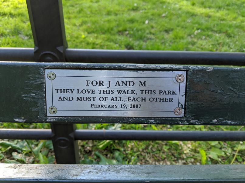 I saw this bench in Central Park