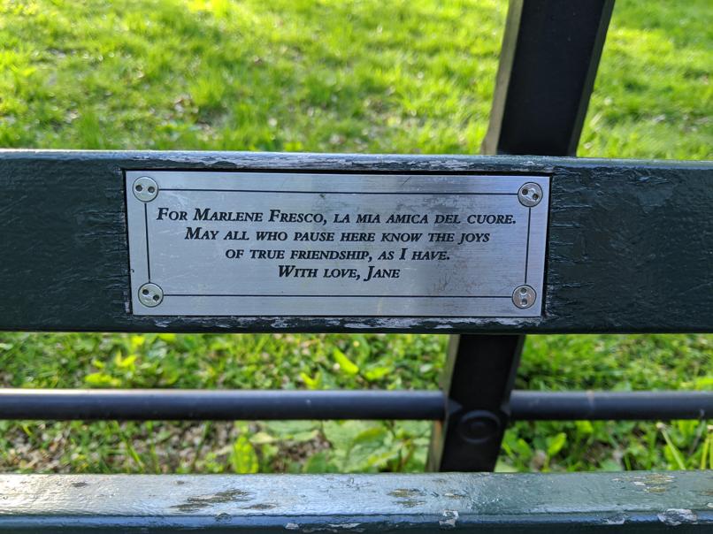 I saw this bench in Central Park