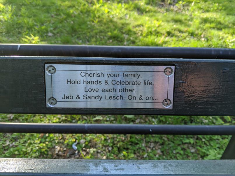 I saw this bench in Central Park