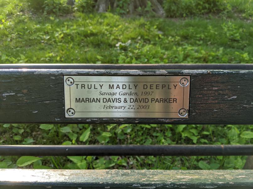 I saw this bench in Central Park