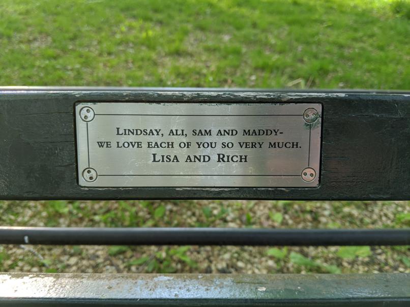 I saw this bench in Central Park