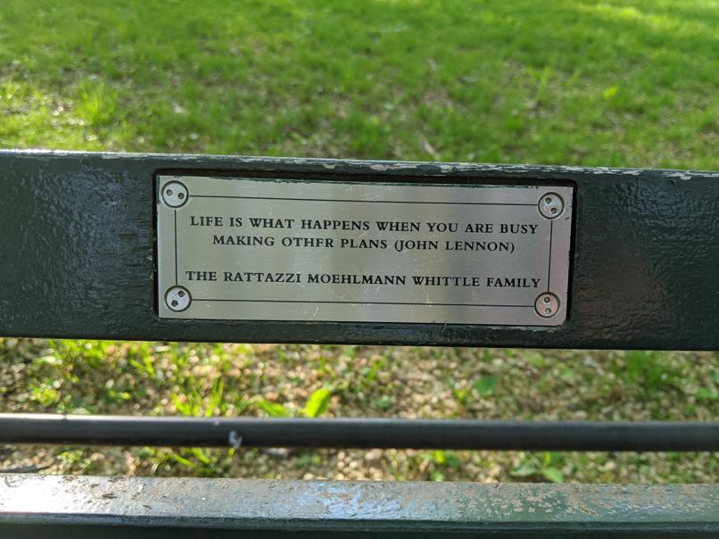 I saw this bench in Central Park