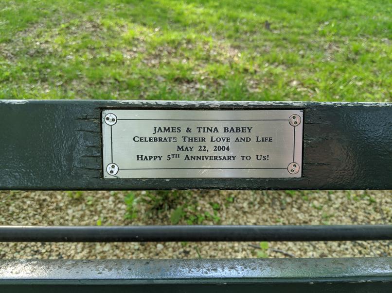 I saw this bench in Central Park