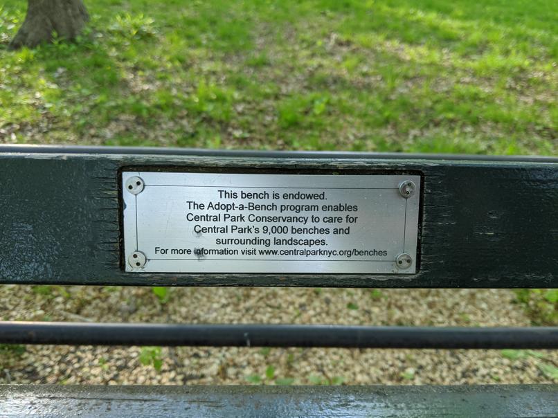 I saw this bench in Central Park