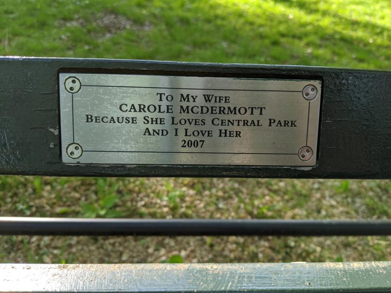 I saw this bench in Central Park