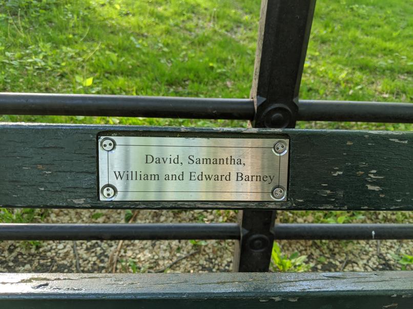 I saw this bench in Central Park