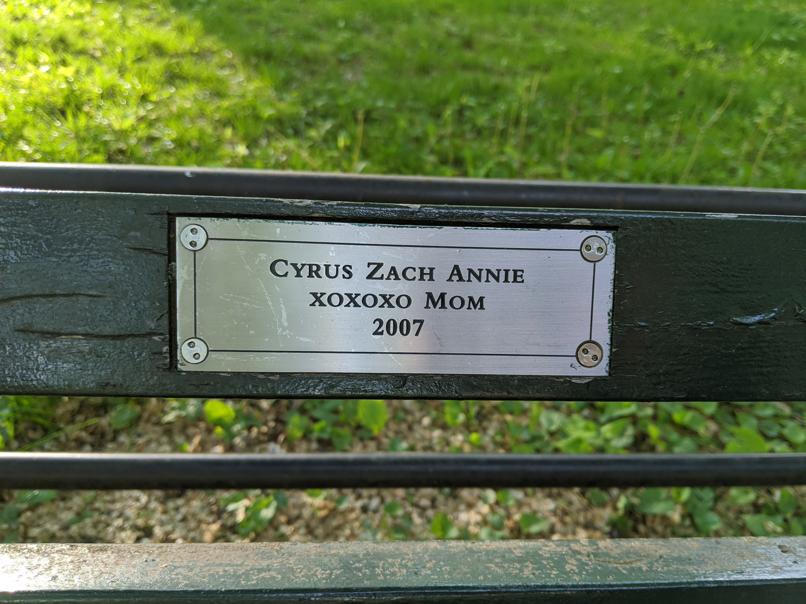 I saw this bench in Central Park