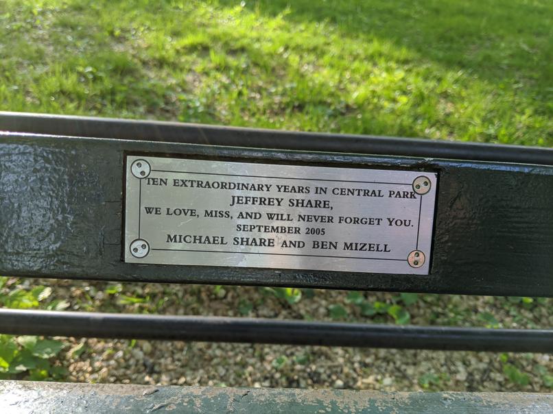 I saw this bench in Central Park