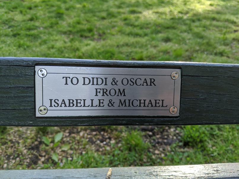 I saw this bench in Central Park