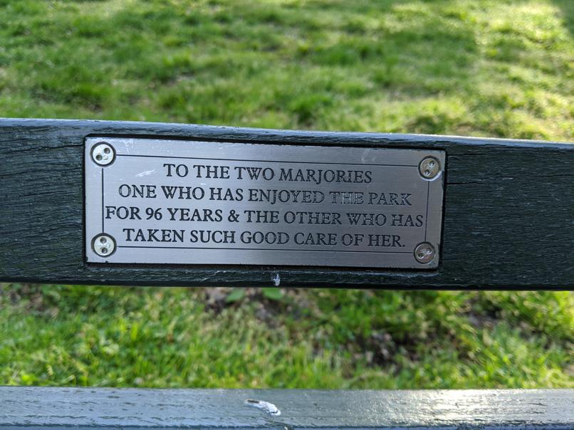 I saw this bench in Central Park