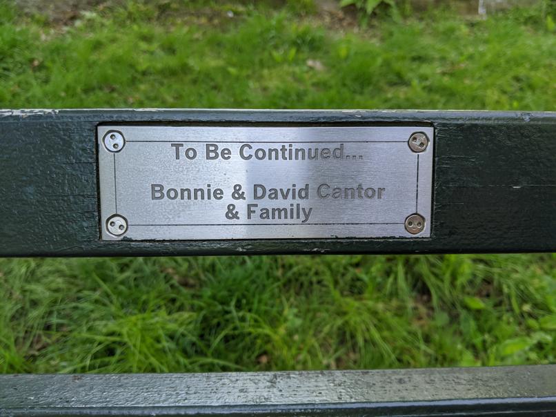 I saw this bench in Central Park