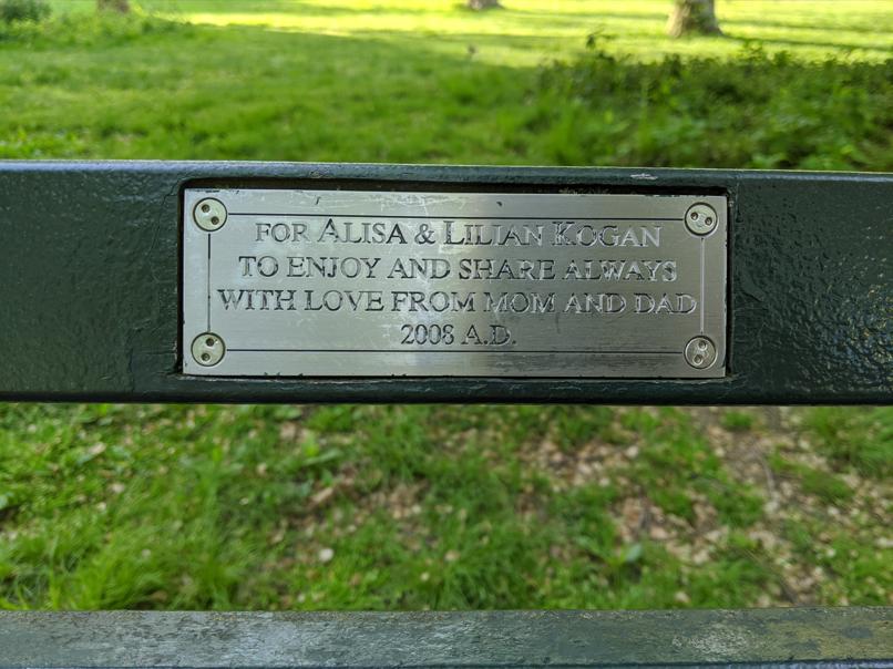 I saw this bench in Central Park