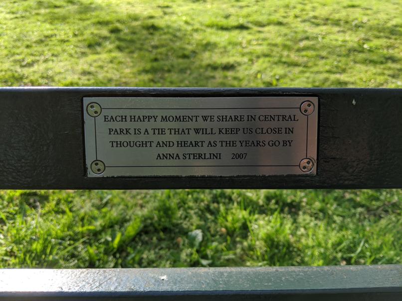 I saw this bench in Central Park