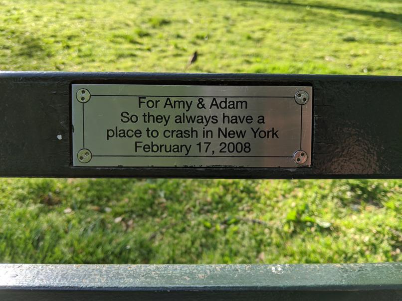 I saw this bench in Central Park