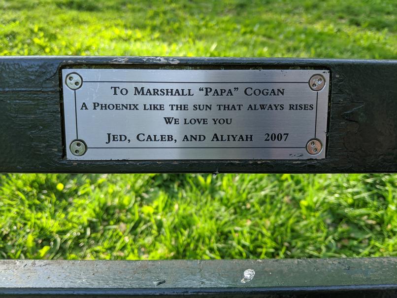 I saw this bench in Central Park