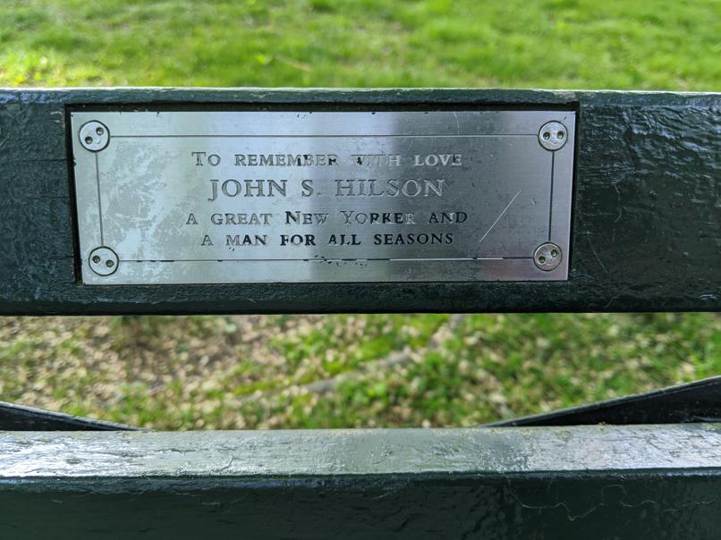 I saw this bench in Central Park