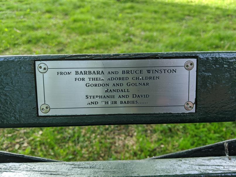 I saw this bench in Central Park