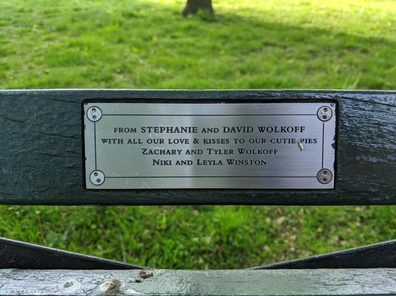 I saw this bench in Central Park