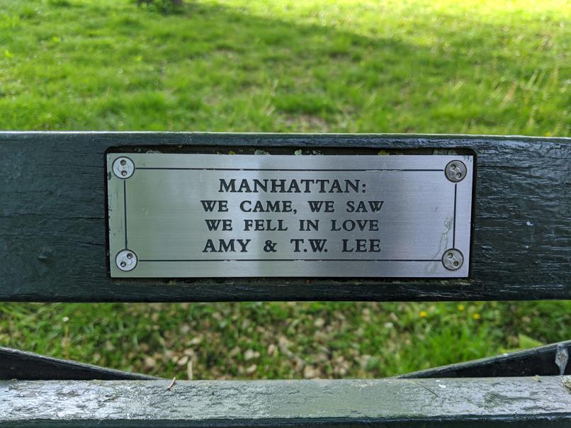 I saw this bench in Central Park