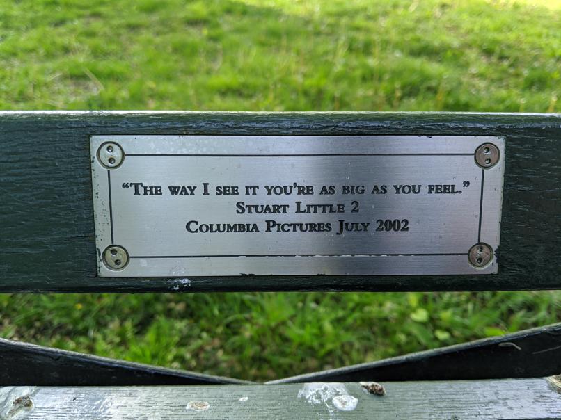 I saw this bench in Central Park