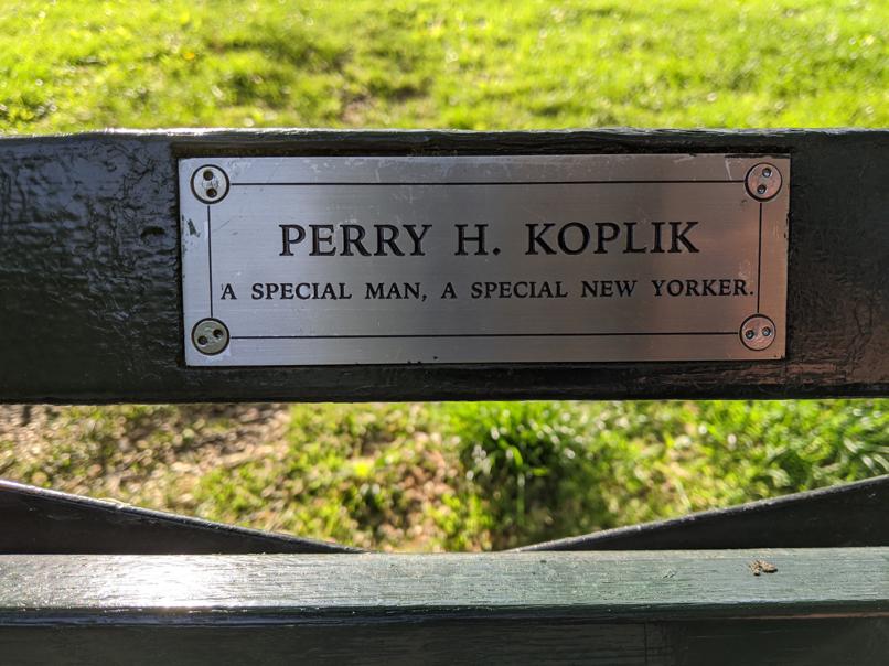 I saw this bench in Central Park