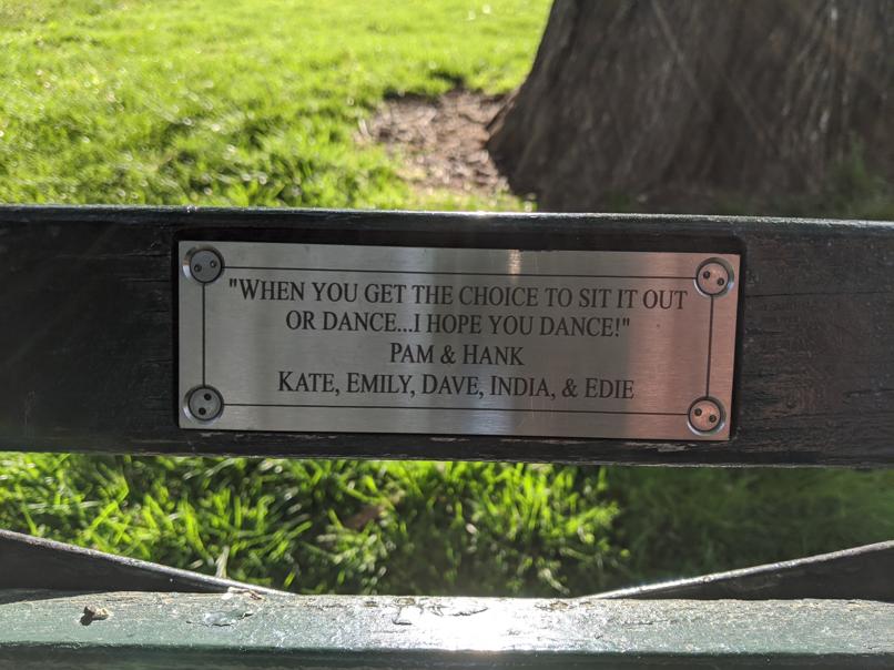 I saw this bench in Central Park