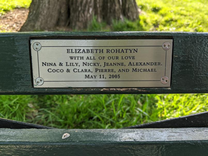 I saw this bench in Central Park