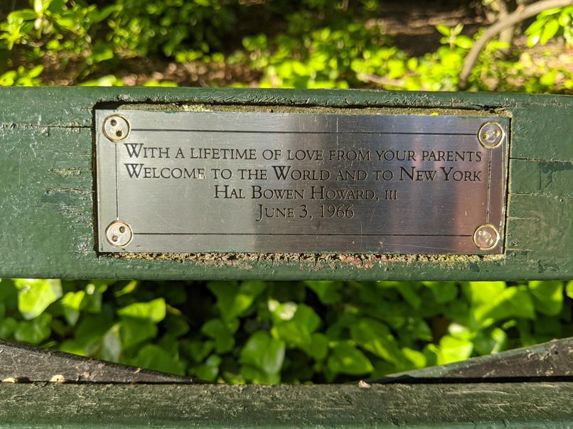 I saw this bench in Central Park