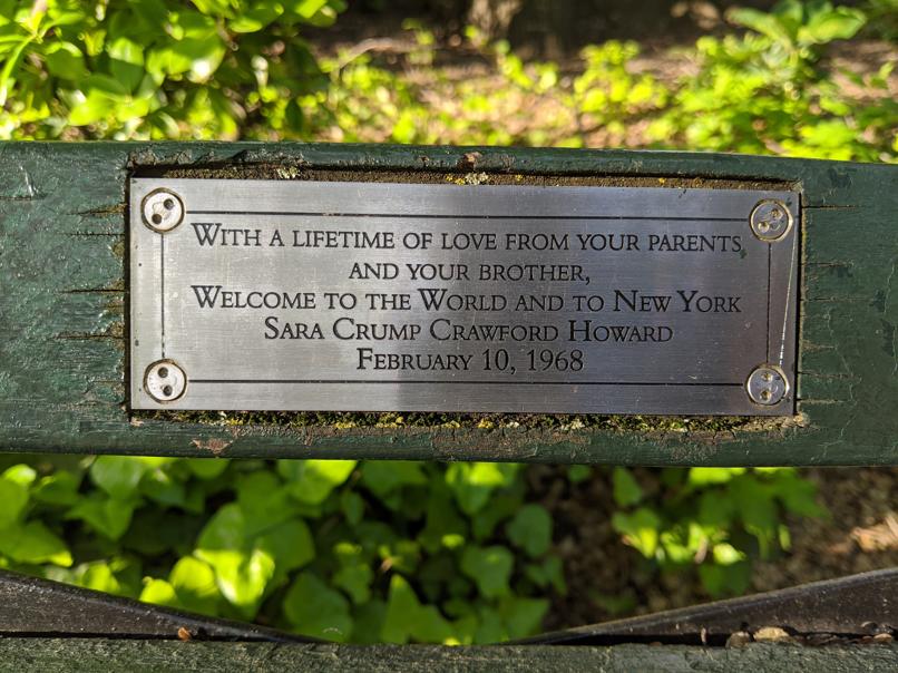 I saw this bench in Central Park